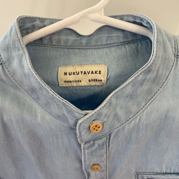 Nukutavake - Designed in Spain - Mayoral blue dress shirt mandarin collar size 8 - Picture 2 of 3